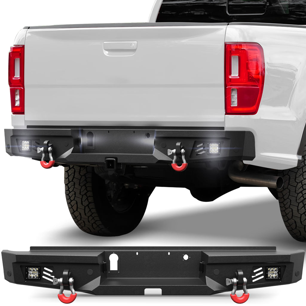 Ranger Rear Bumper Full Width Offroad Bumper for 2019-2023 Ford Ranger Pickup Trucks (Excluding Wildtrak)