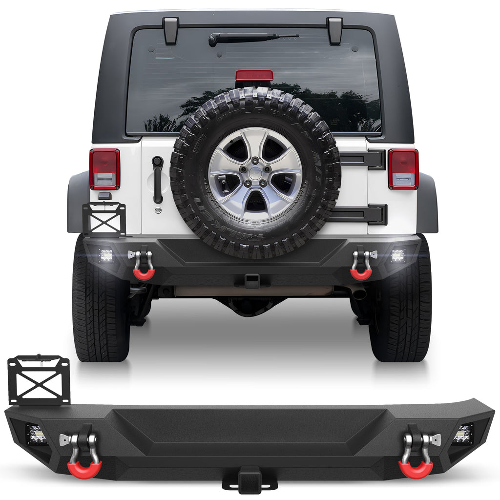 Jeep JK Rear Bumper Compatible with Jeep Wrangler JK JKU 2007-2018
