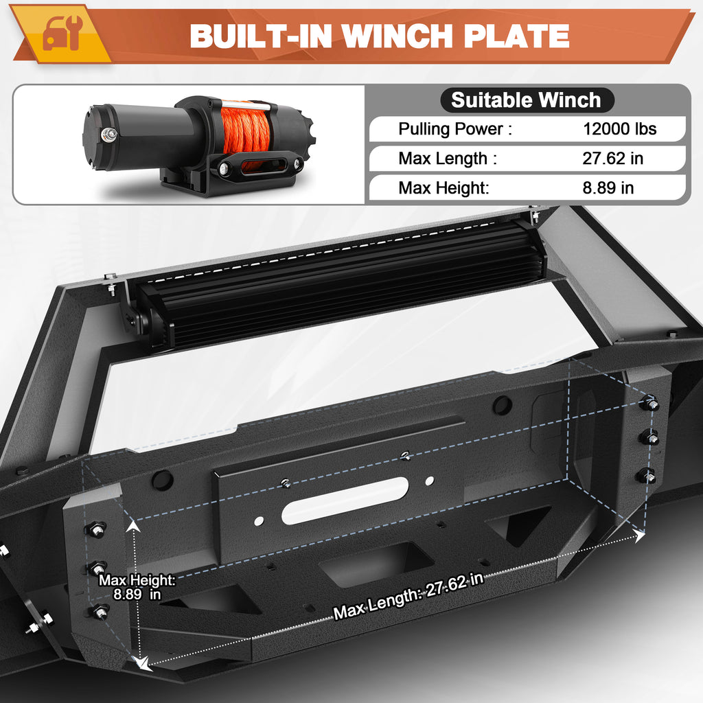 2005-2006-2007 F250 Front Bumper Full Width Offroad Bumper for 2005-2007 Ford F250/F350/F450 Pickup Trucks