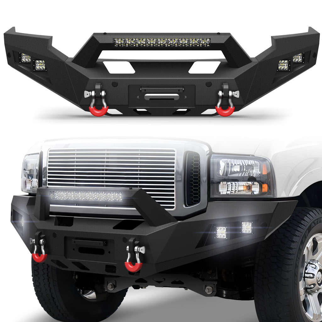 2005-2006-2007 F250 Front Bumper Full Width Offroad Bumper for 2005-2007 Ford F250/F350/F450 Pickup Trucks