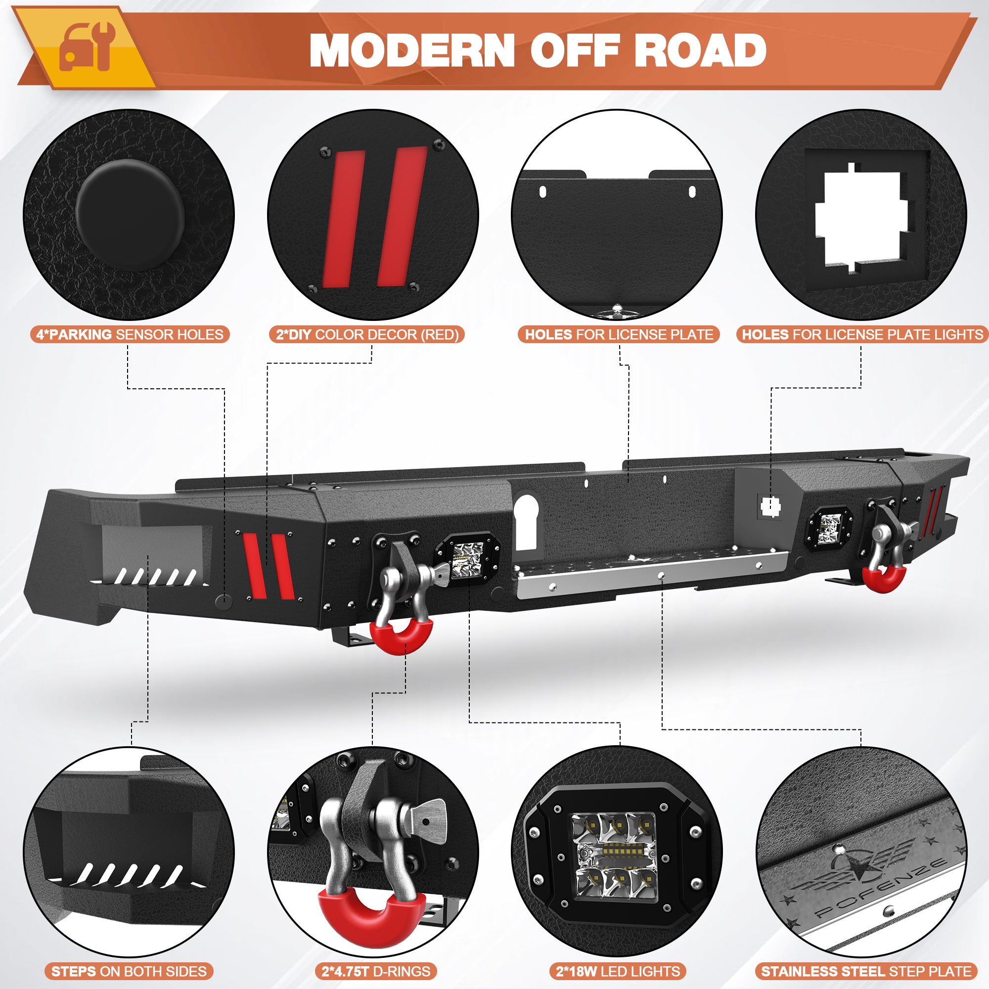 Tundra Rear Bumper Compatible with Toyota Tundra 2014-2021
