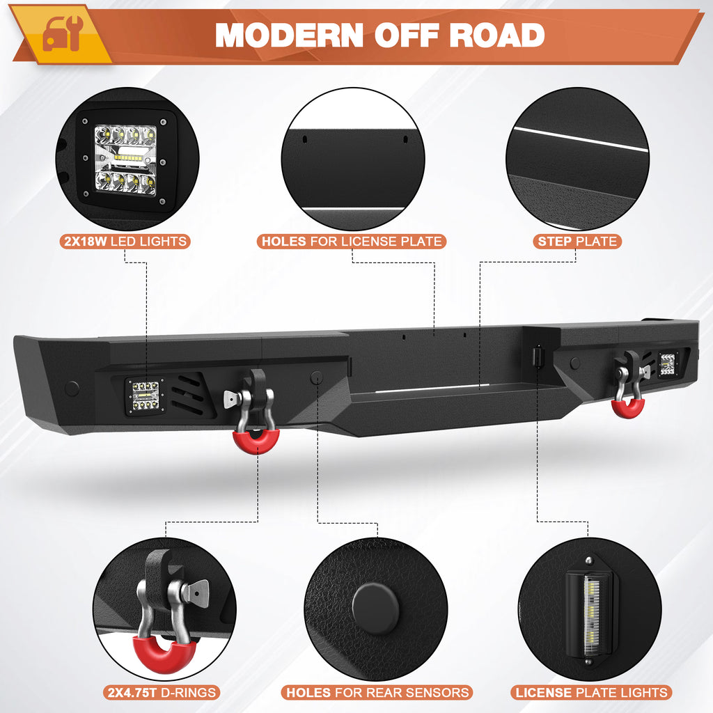 F150 Rear Bumper for 2009-2014 Ford F150 Pickup (Excluding Raptor)