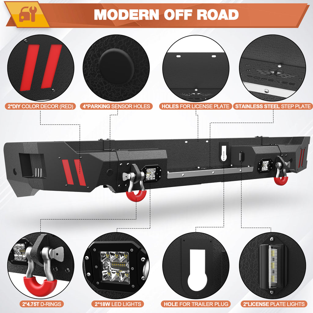 Ram 1500 Rear Bumper for 2019-2025 Ram 1500 (Excluding Classic)