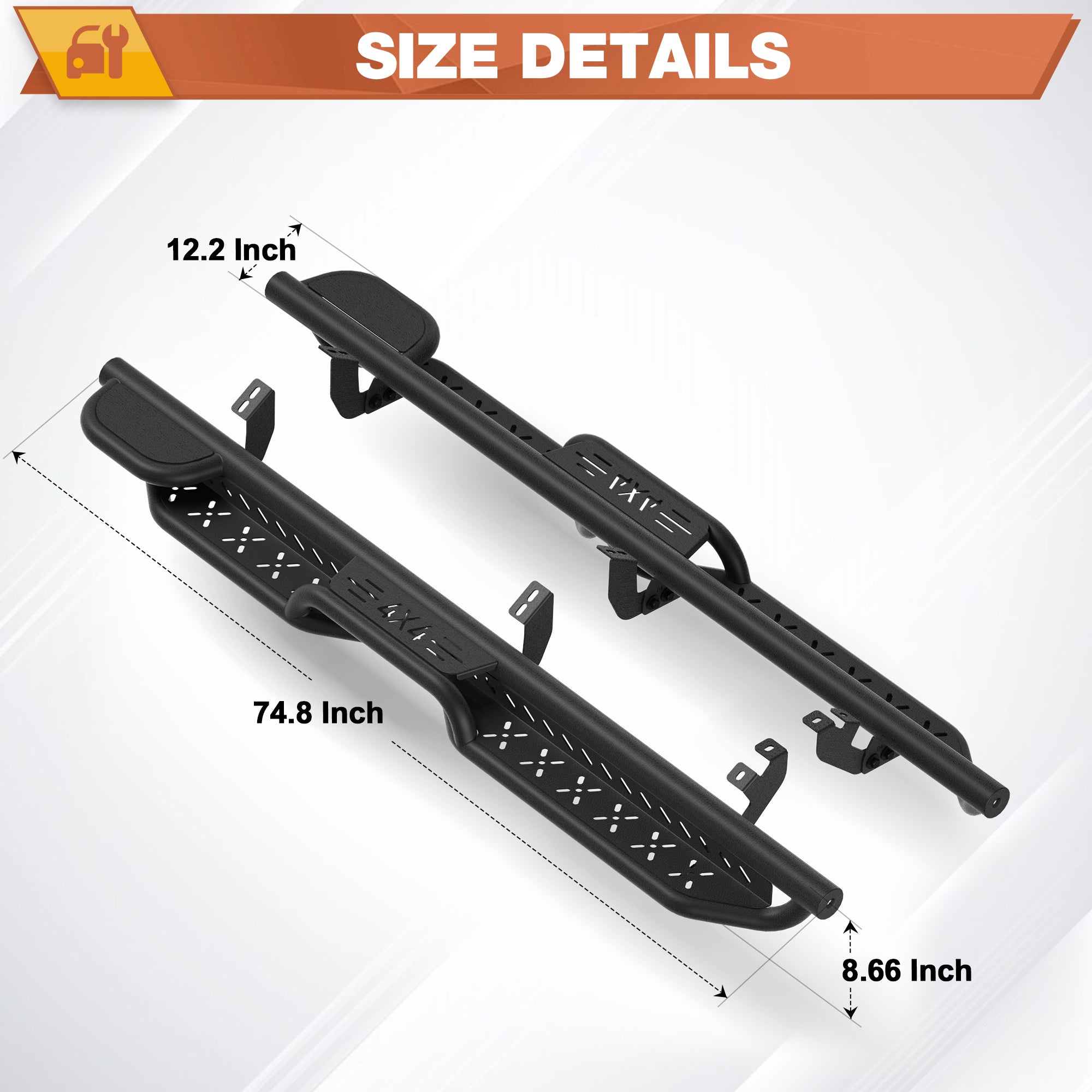 Tacoma Running Boards Compatible with 2024-2025-2026 Toyota Tacoma Crew Cab
