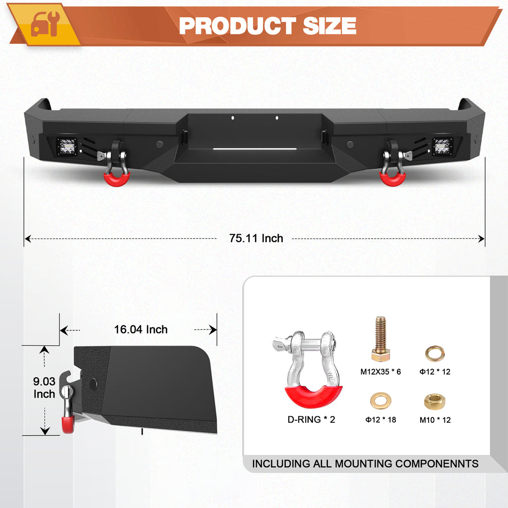 F150 Rear Bumper for 2009-2014 Ford F150 Pickup (Excluding Raptor)