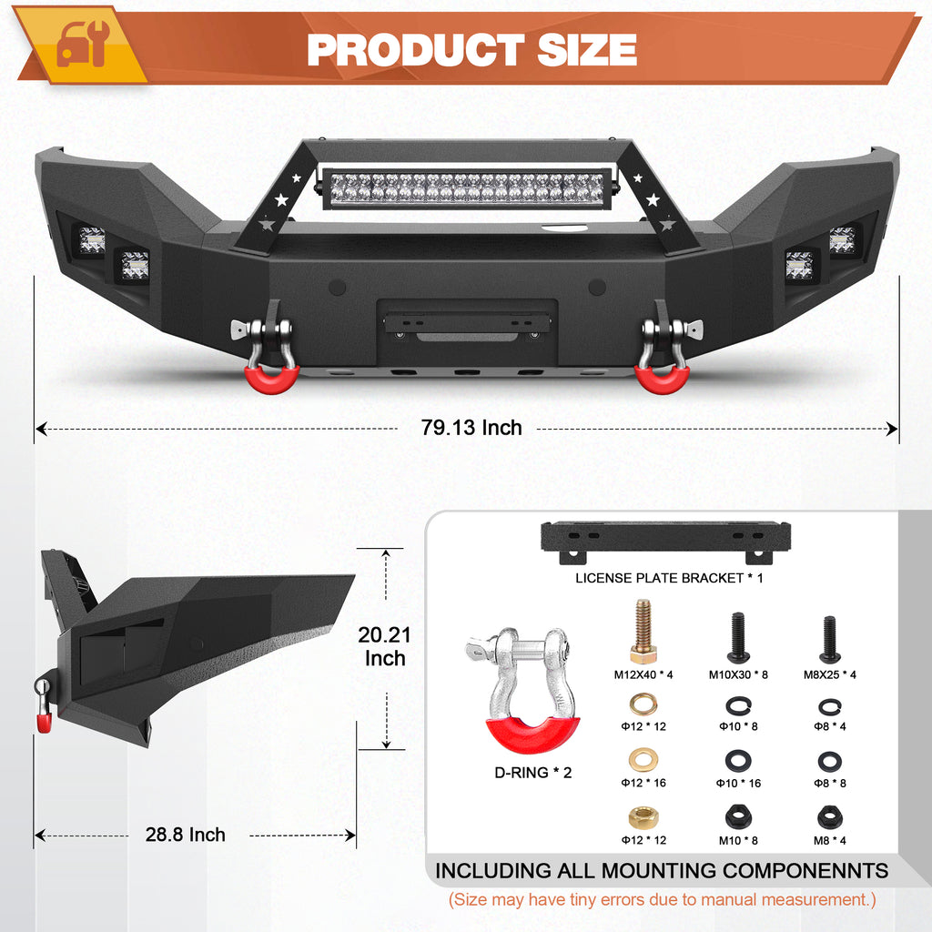 Sierra 1500 Front Bumper for 2016-2017-2018 GMC Sierra 1500