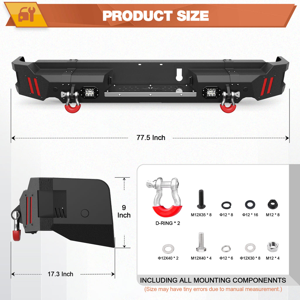 Ram 1500 Rear Bumper for 2019-2025 Ram 1500 (Excluding Classic)