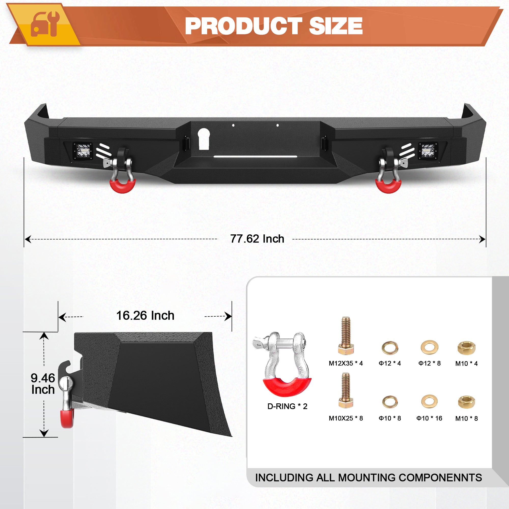 Ram 1500 Rear Bumper for 2009-2018 Ram 1500 Pickup and 2019-2025 Ram 1500 Classic