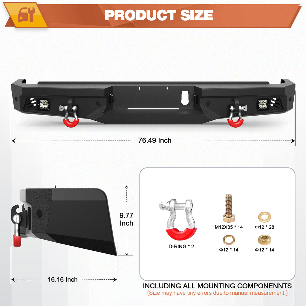 Ram 2500 Rear Bumper for 2010-2018 Dodge Ram 2500/3500