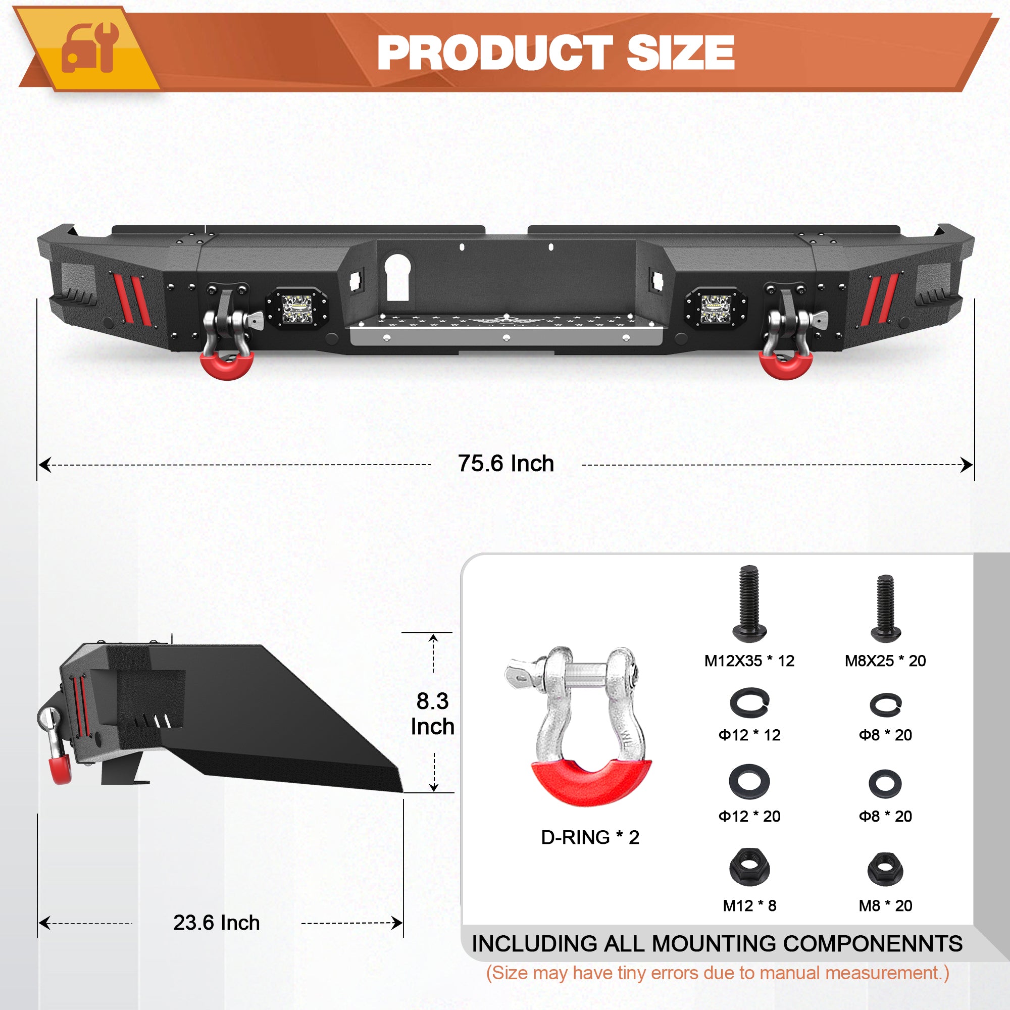 Tundra Rear Bumper Compatible with Toyota Tundra 2014-2021