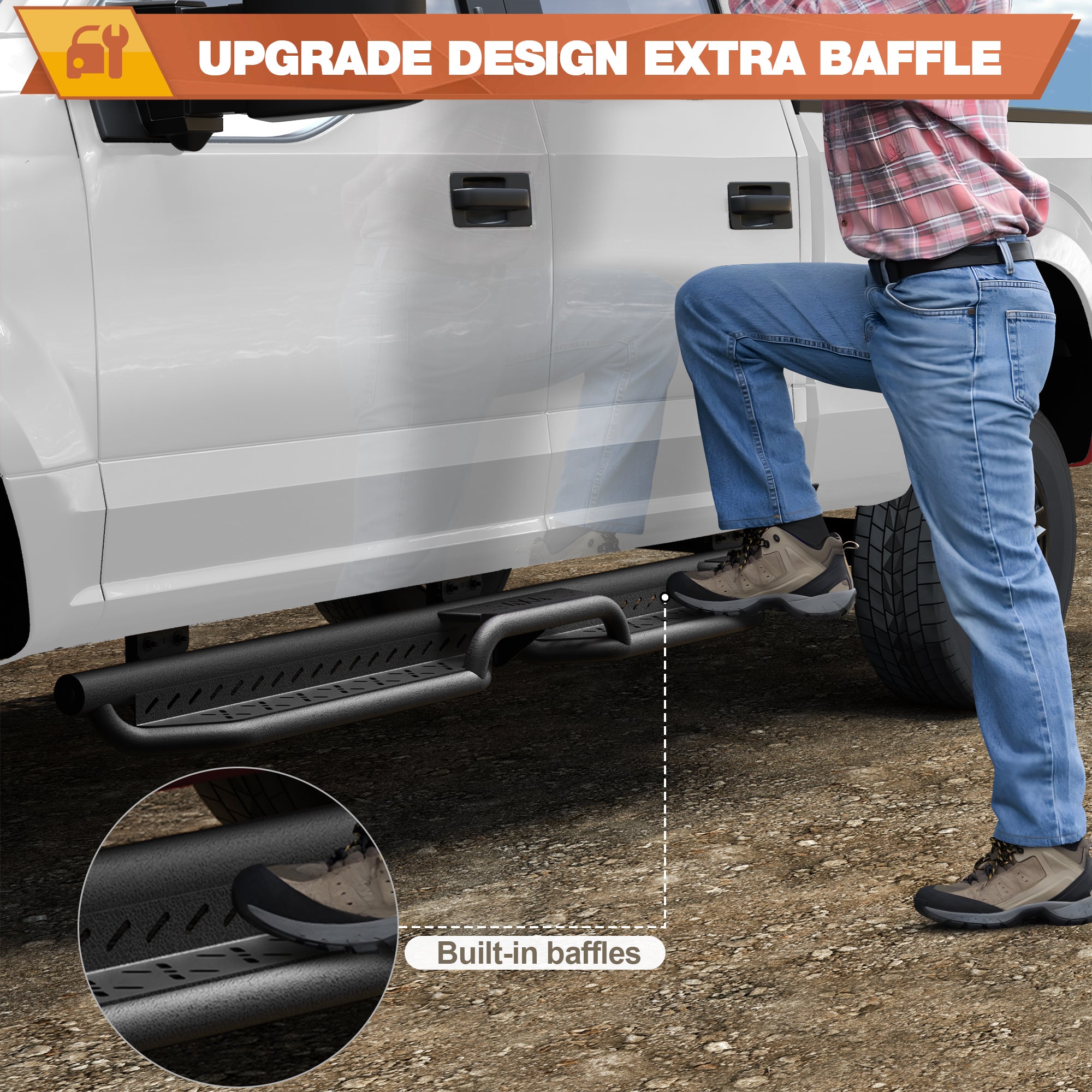 F250 Running Boards Side Steps for 1999-2016 Ford F250 SuperCrew