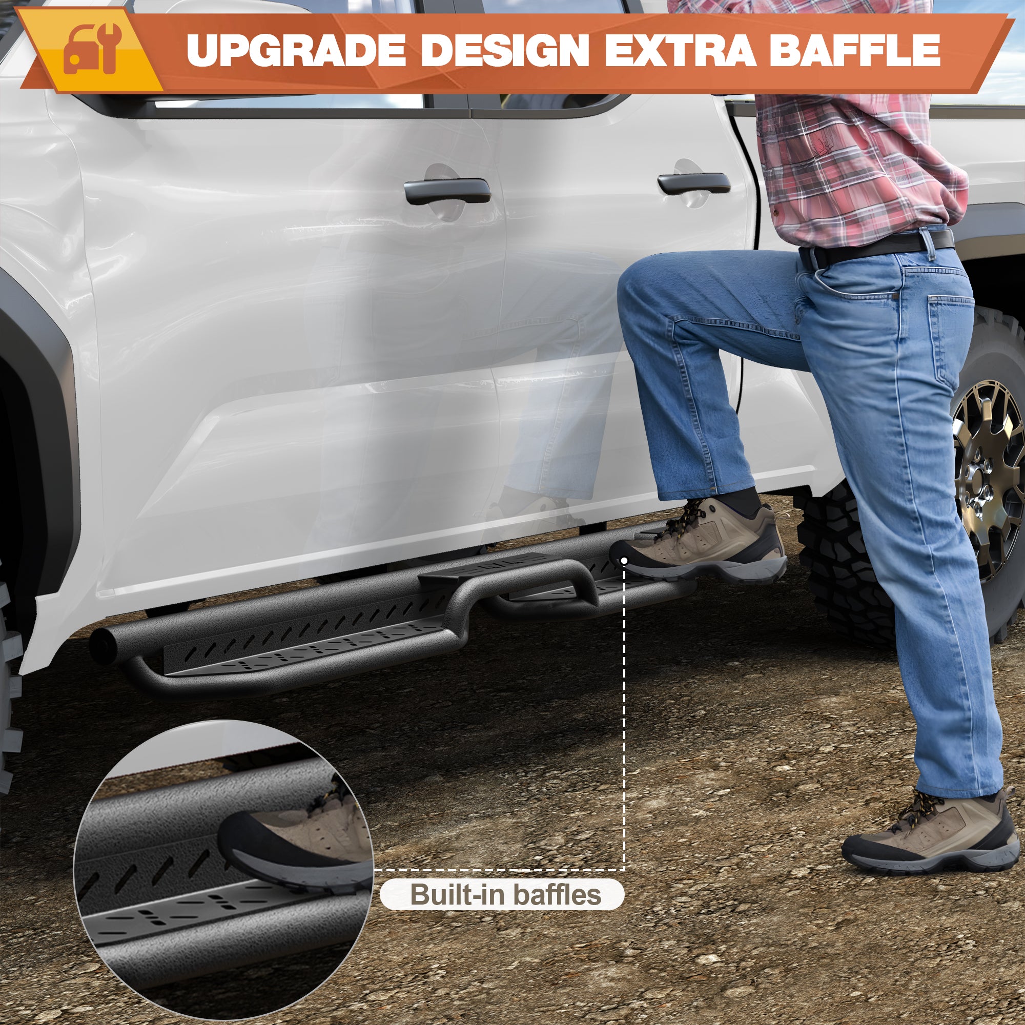 Tacoma Running Boards Compatible with 2024-2025-2026 Toyota Tacoma Crew Cab