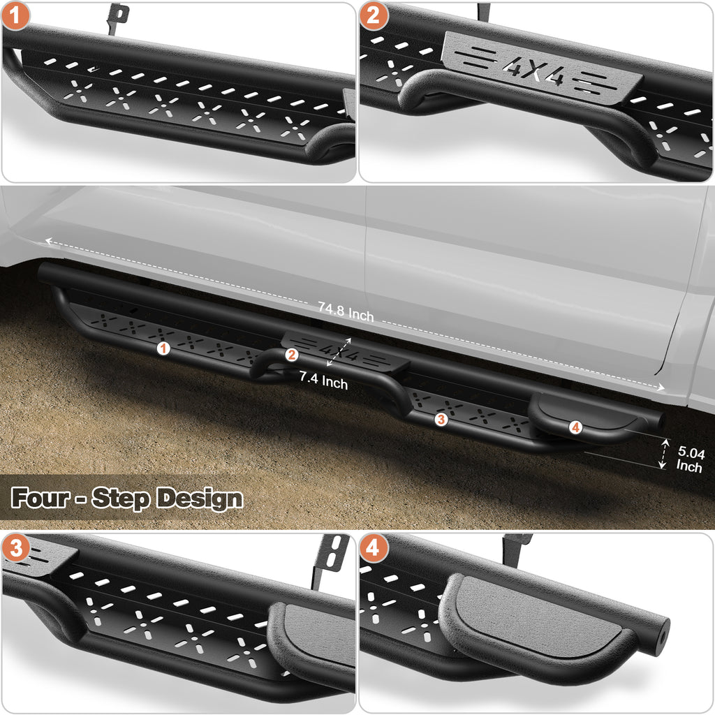 Tacoma Running Boards Compatible with 2024-2025-2026 Toyota Tacoma Crew Cab