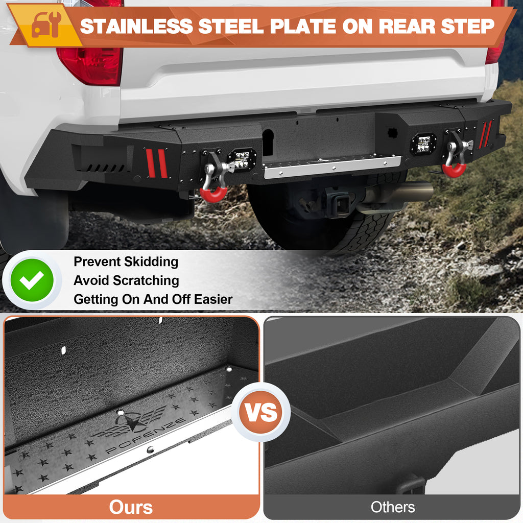 Tundra Rear Bumper Compatible with Toyota Tundra 2014-2021