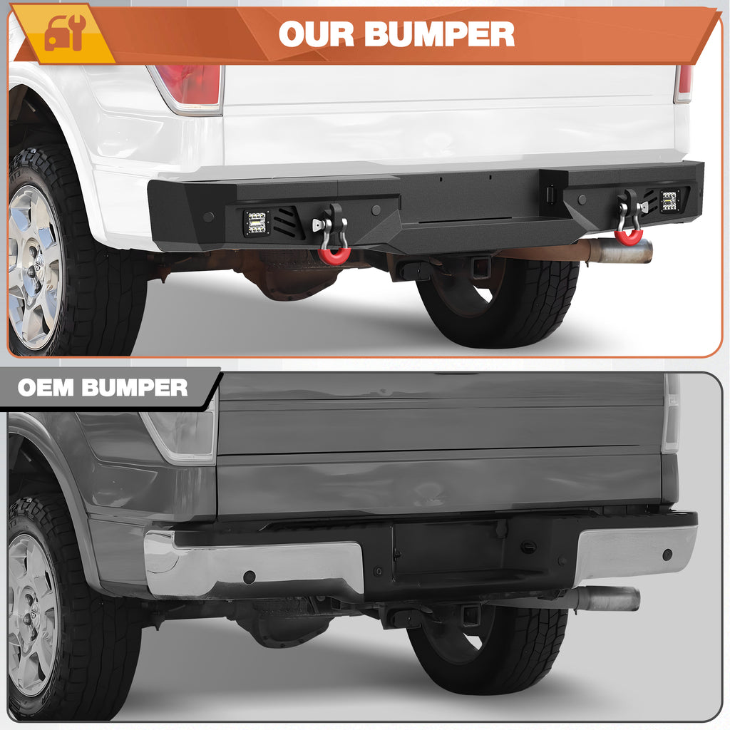 F150 Rear Bumper for 2009-2014 Ford F150 Pickup (Excluding Raptor)