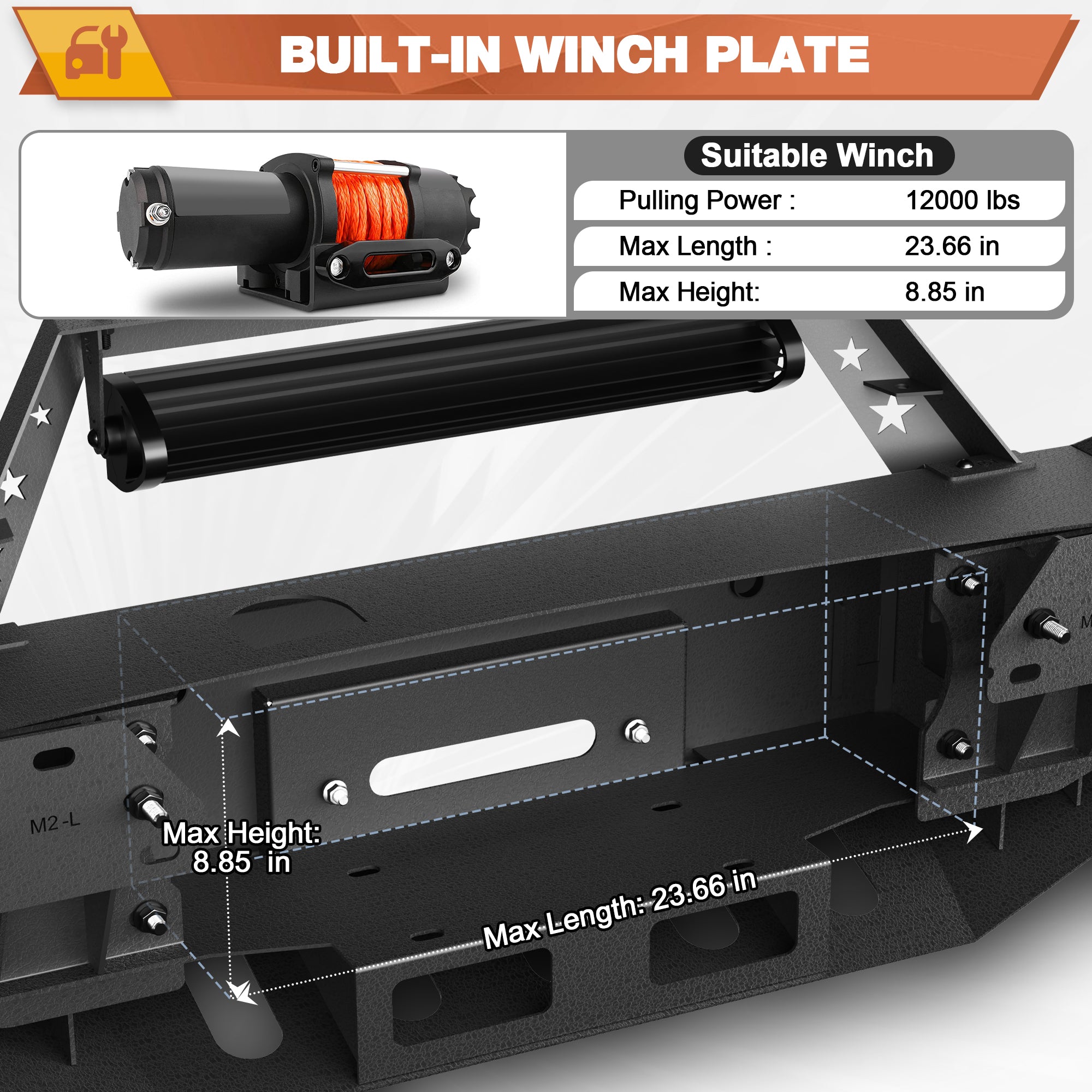Sierra 1500 Front Bumper for 2016-2017-2018 GMC Sierra 1500