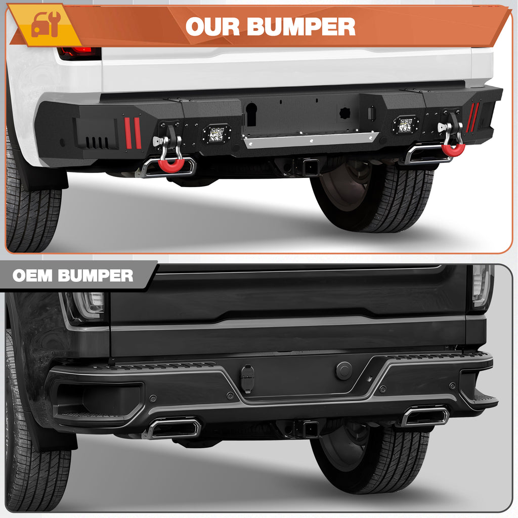 Silverado/Sierra 1500 Rear Bumper for 2019-2025 Chevy Silverado 1500 and GMC Sierra 1500