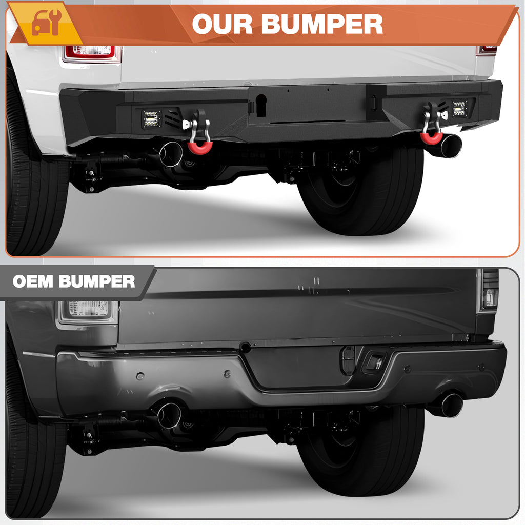 Ram 1500 Rear Bumper for 2009-2018 Ram 1500 Pickup and 2019-2025 Ram 1500 Classic