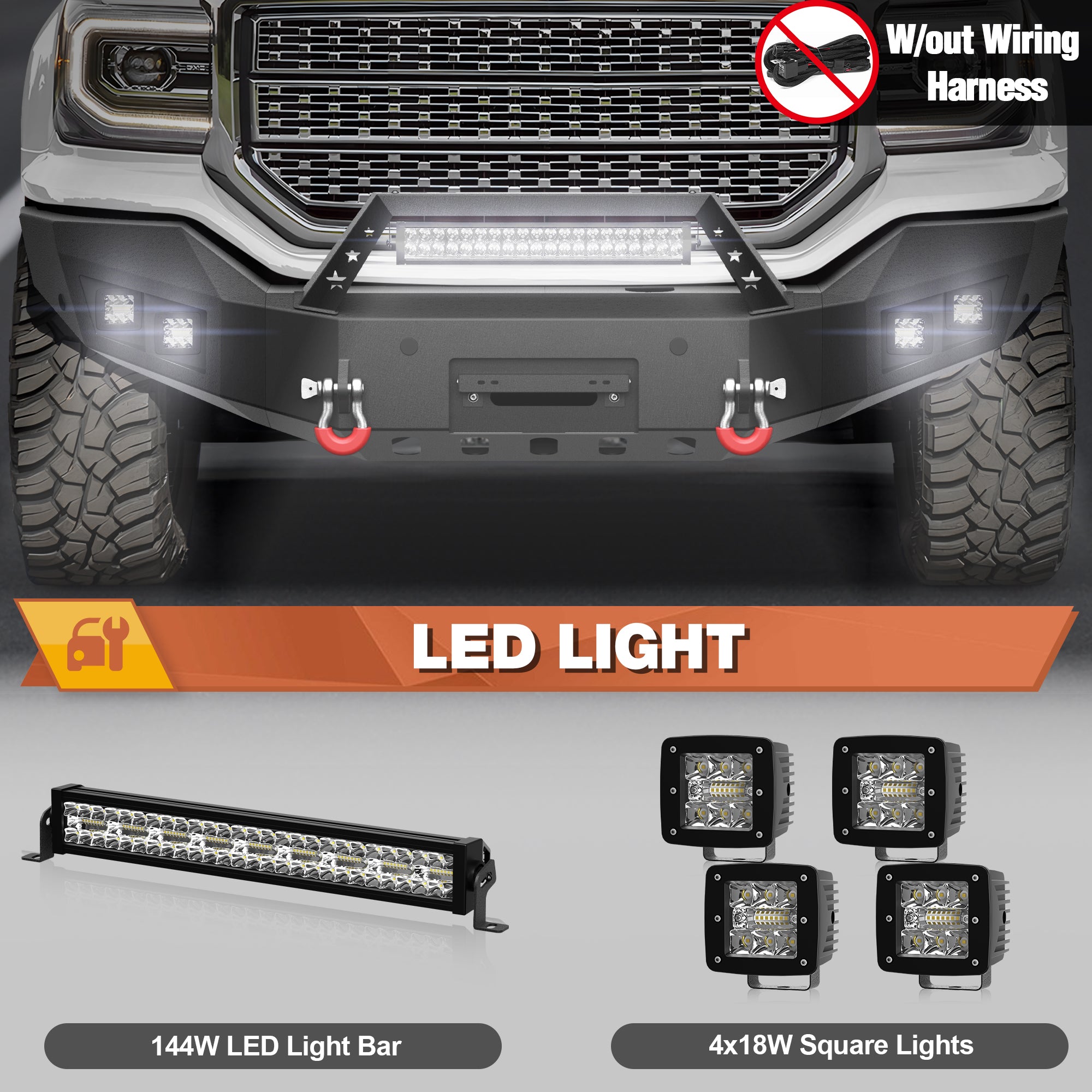 Sierra 1500 Front Bumper for 2016-2017-2018 GMC Sierra 1500