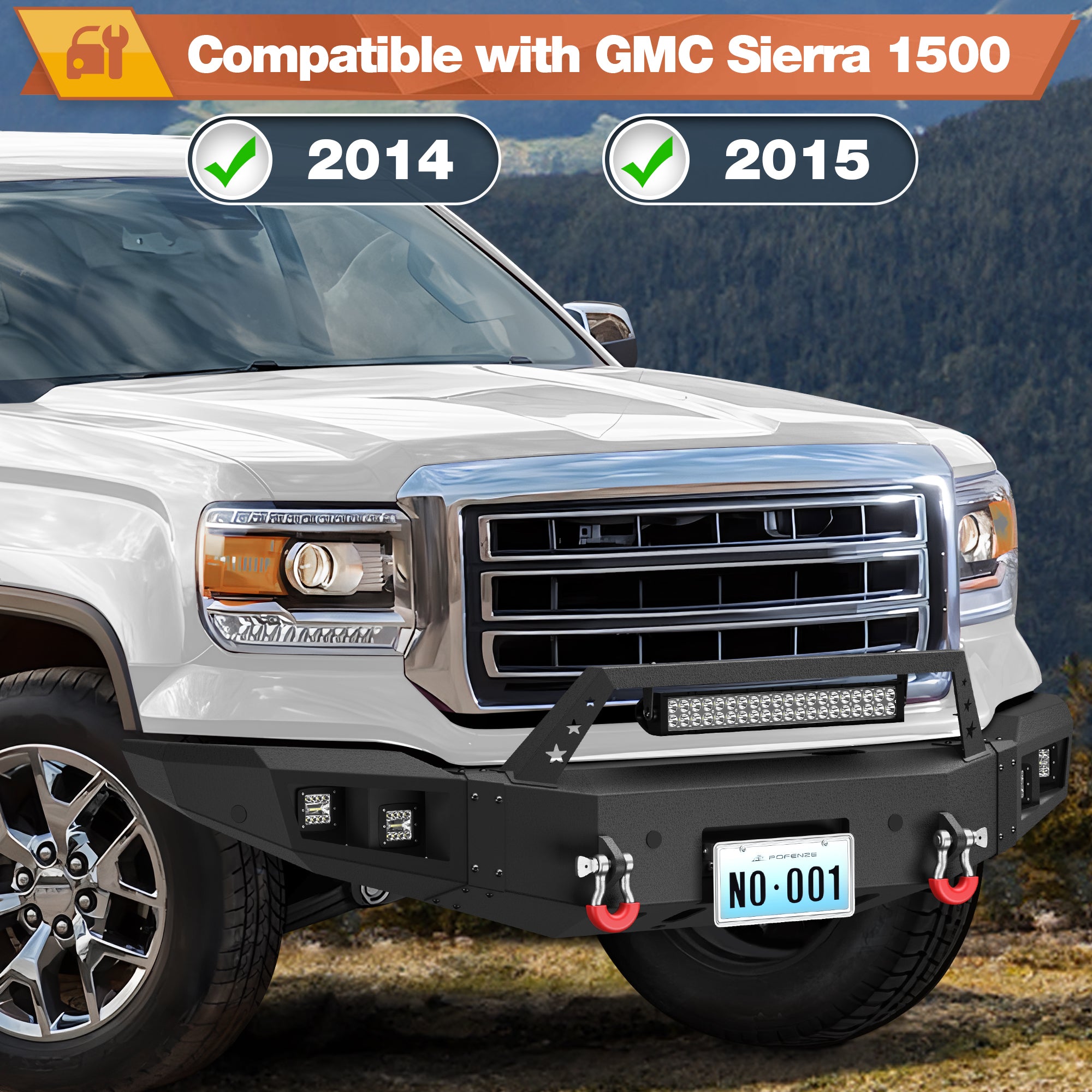Sierra 1500 Front Bumper for 2014-2015 GMC Sierra 1500