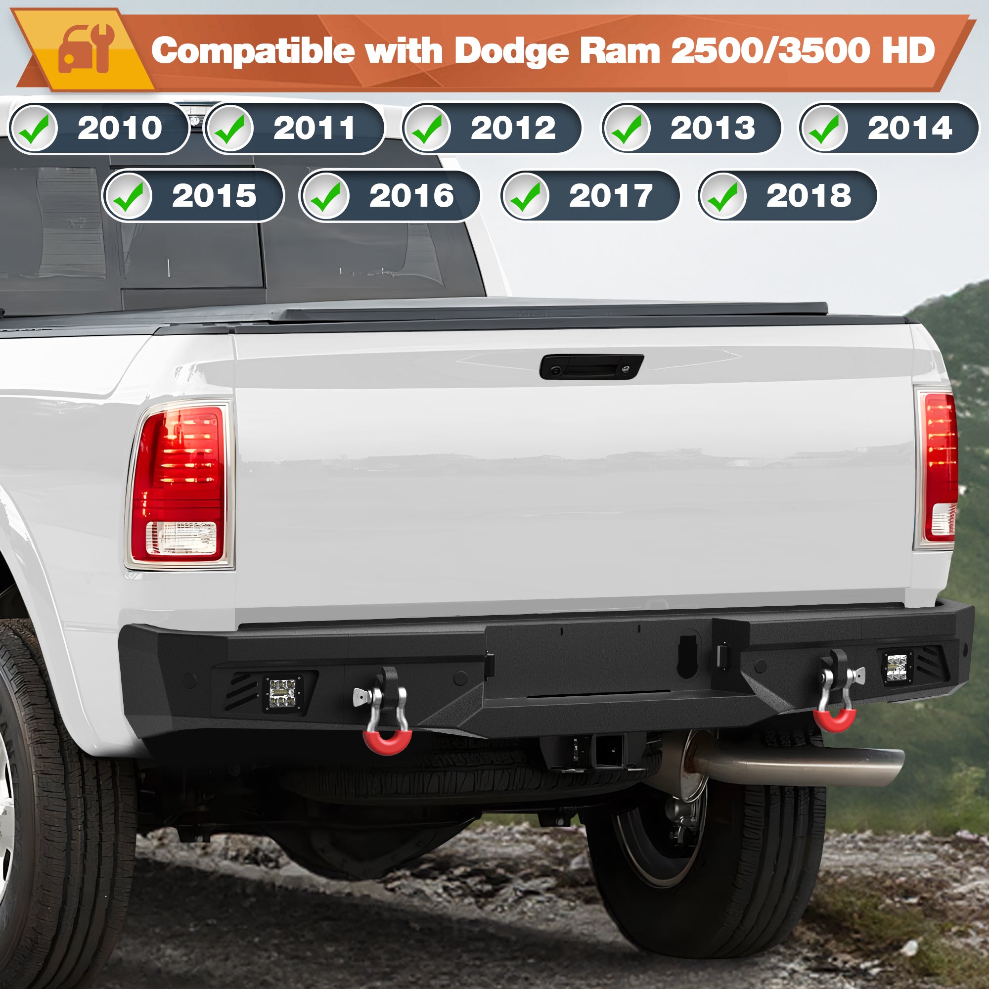 Ram 2500 Rear Bumper for 2010-2018 Dodge Ram 2500/3500