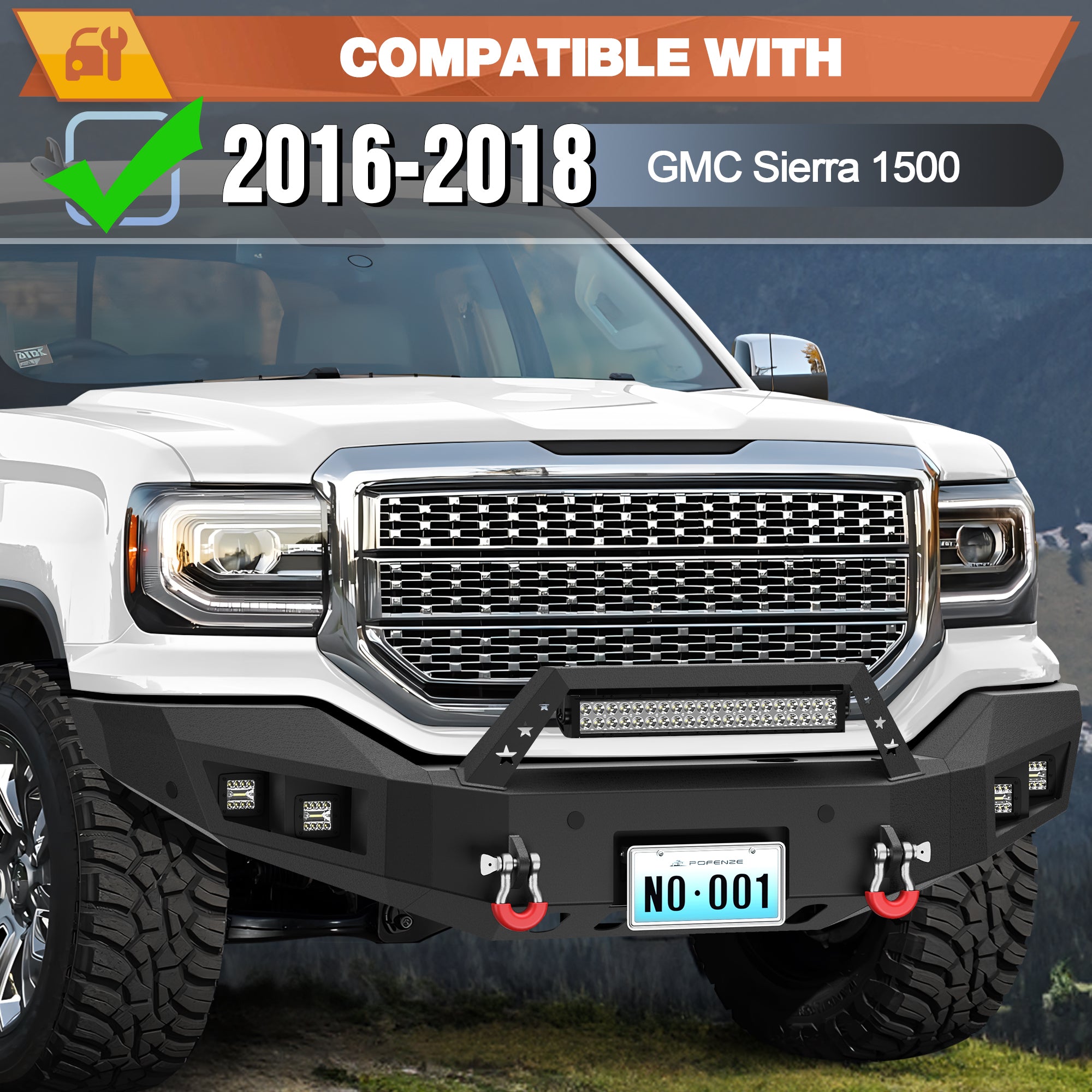 Sierra 1500 Front Bumper for 2016-2017-2018 GMC Sierra 1500