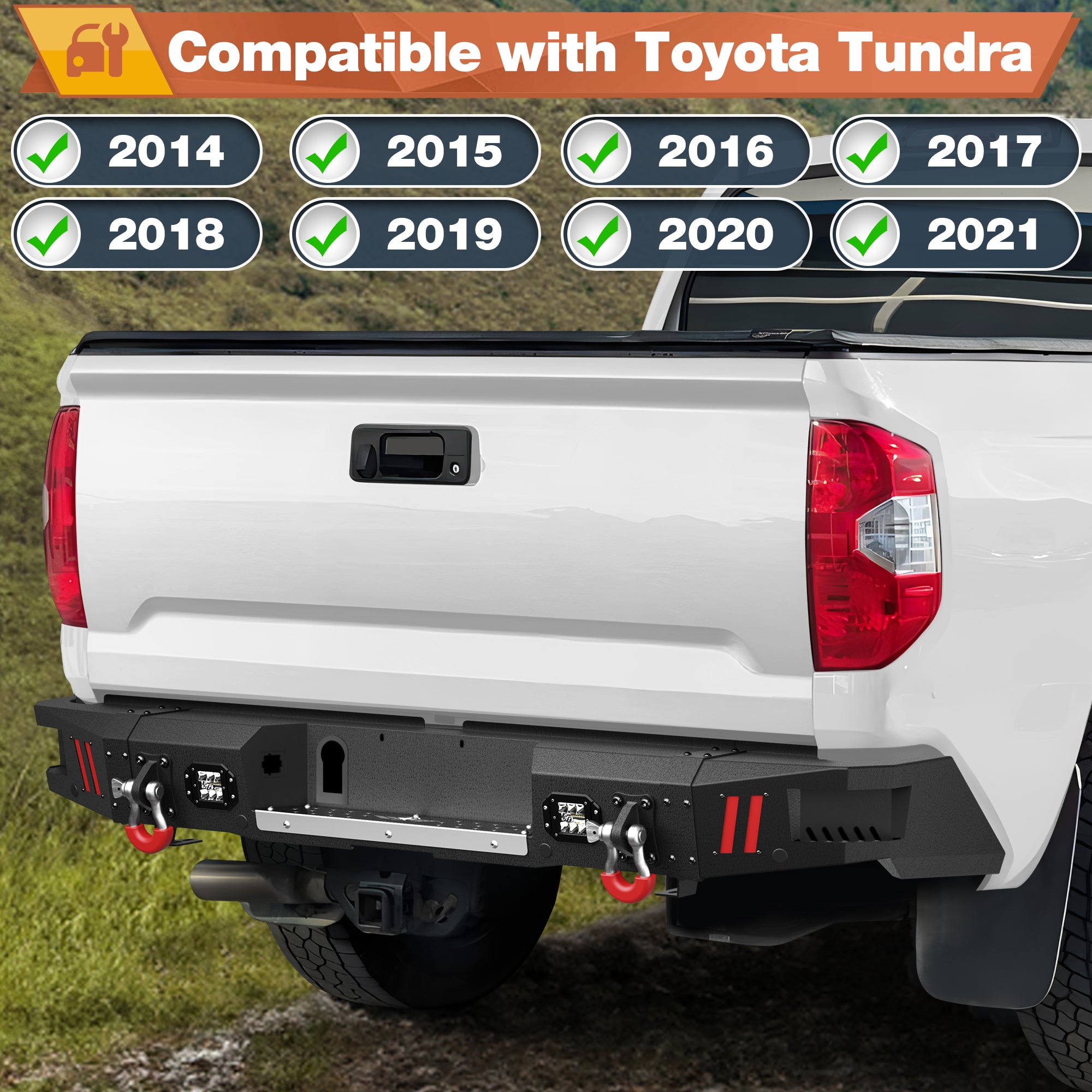 Tundra Rear Bumper Compatible with Toyota Tundra 2014-2021