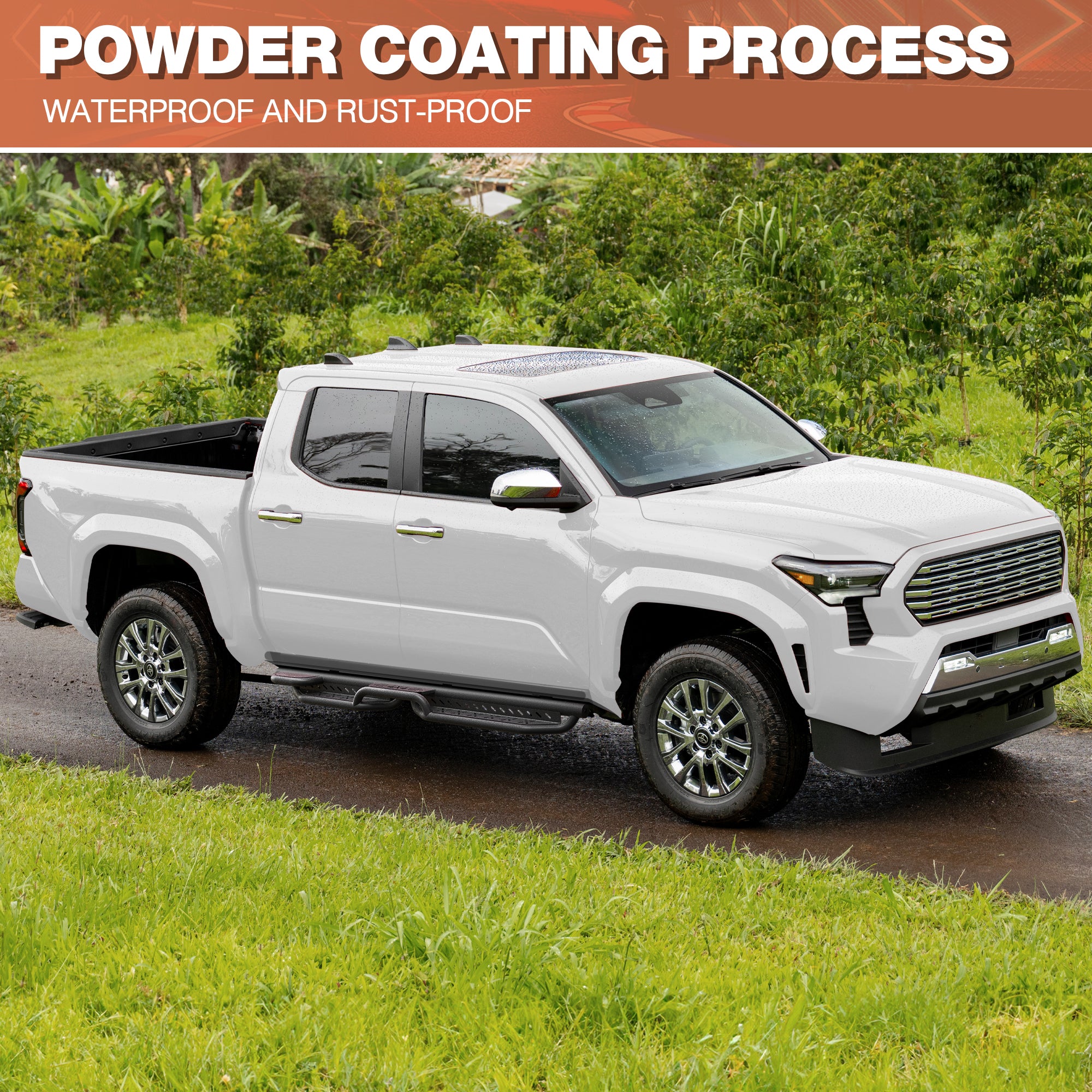Tacoma Running Boards Compatible with 2024-2025-2026 Toyota Tacoma Crew Cab
