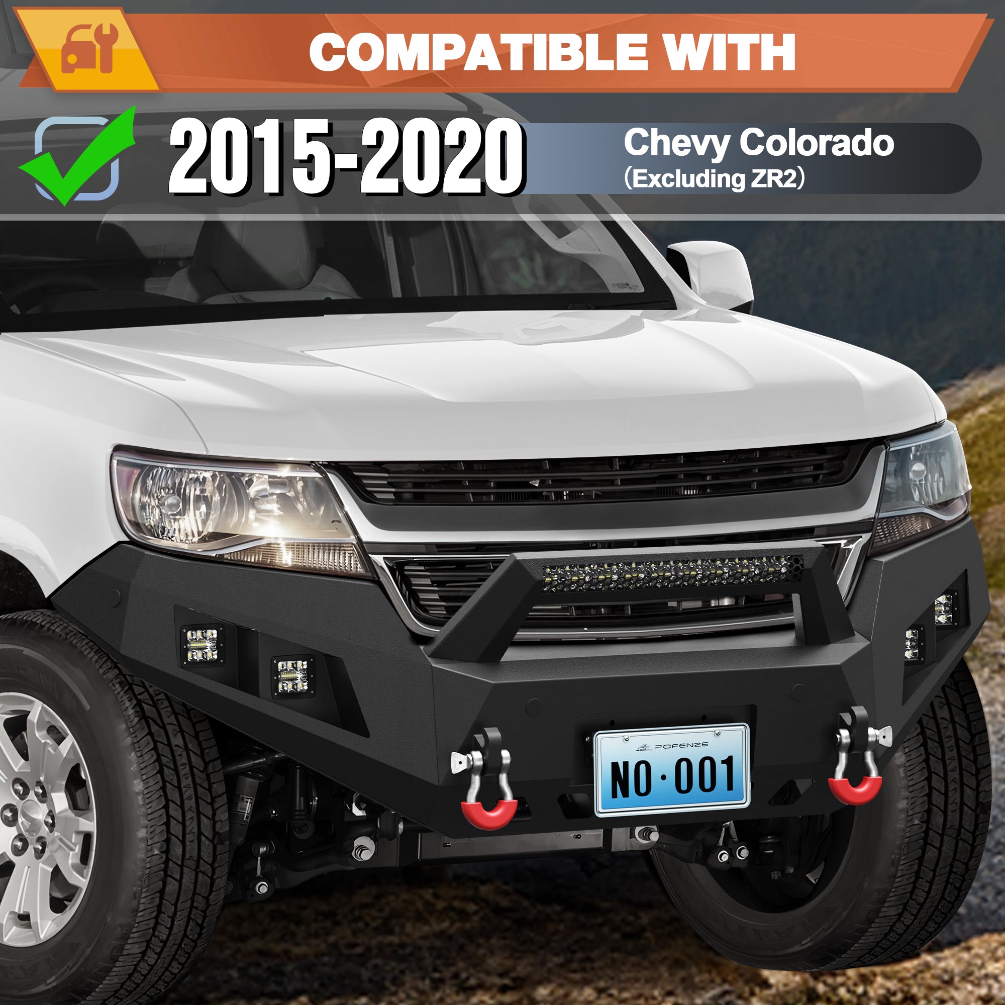 Colorado Front Bumper for 2015-2020 Chevy Colorado Pickup (Excluding ZR2)