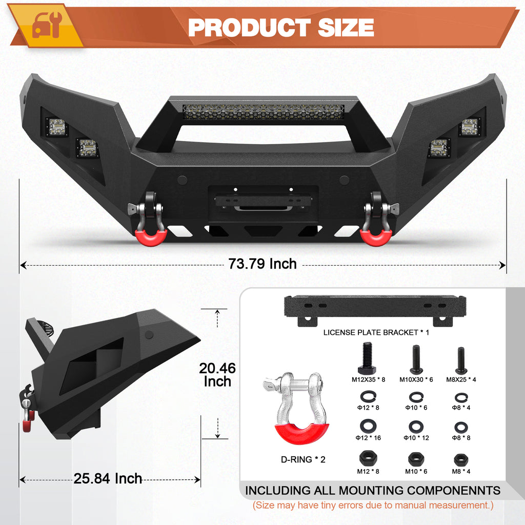 Colorado Front Bumper for 2015-2020 Chevy Colorado Pickup (Excluding ZR2)