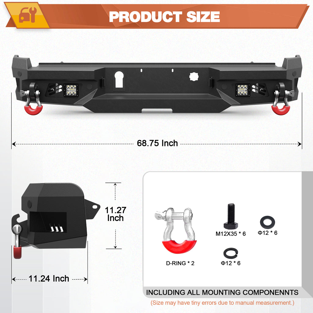 15-22 Chevy Colorado/GMC Canyon Rear Bumper for 2015-2022 Chevy Colorado (Excluding ZR2) and GMC Canyon