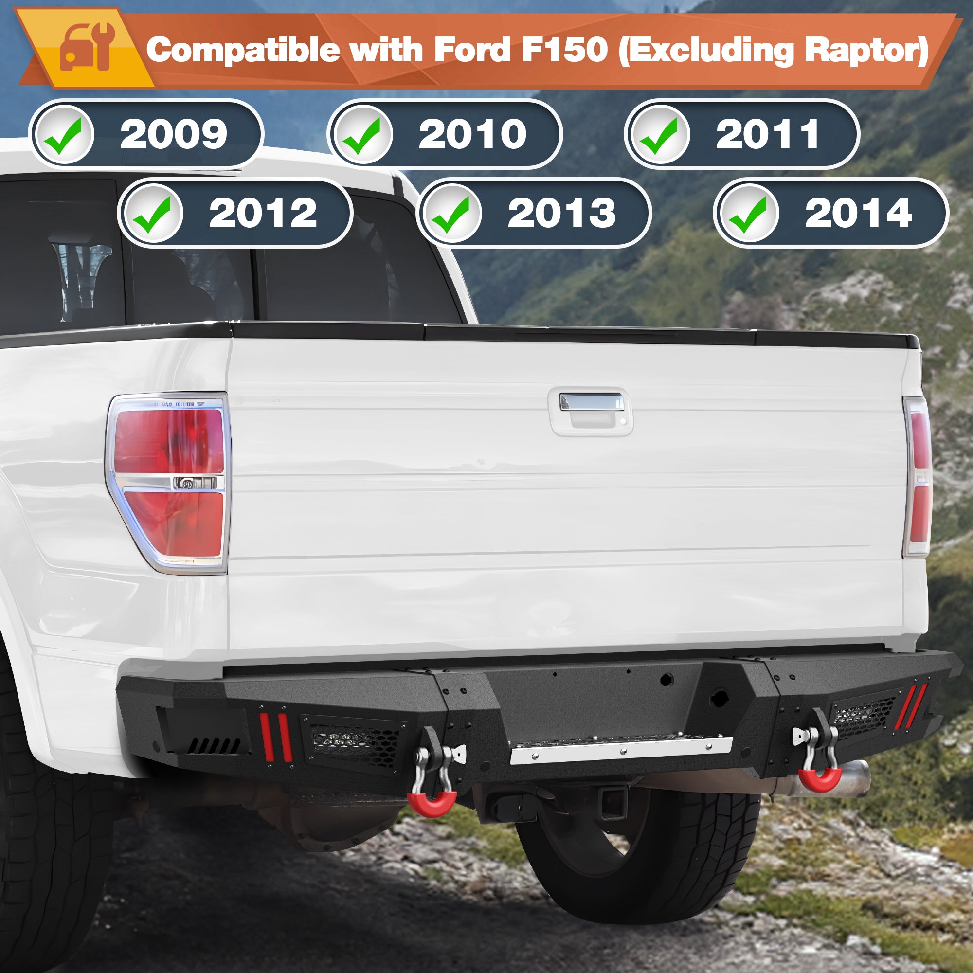 F150 Rear Bumper Fit for Ford 2009-2014 F150 (Excluding Raptor)