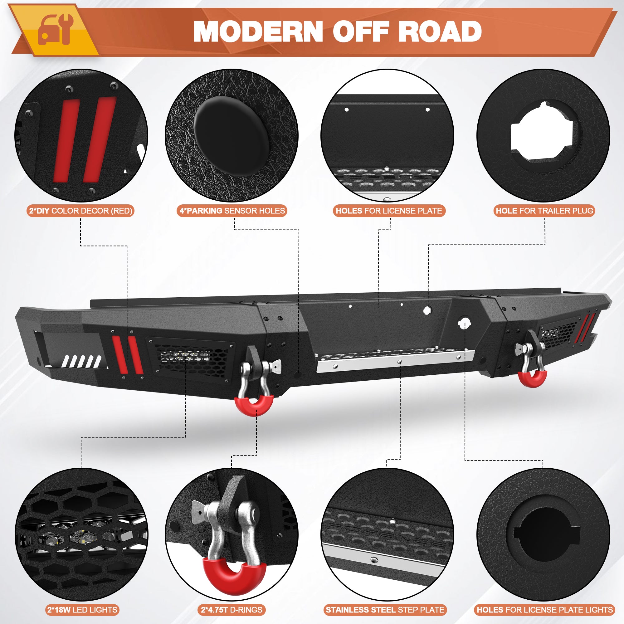 F150 Rear Bumper Fit for Ford 2009-2014 F150 (Excluding Raptor)