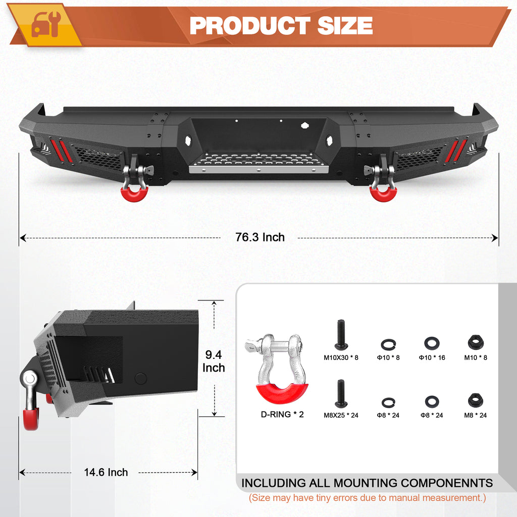F150 Rear Bumper Fit for Ford 2009-2014 F150 (Excluding Raptor)