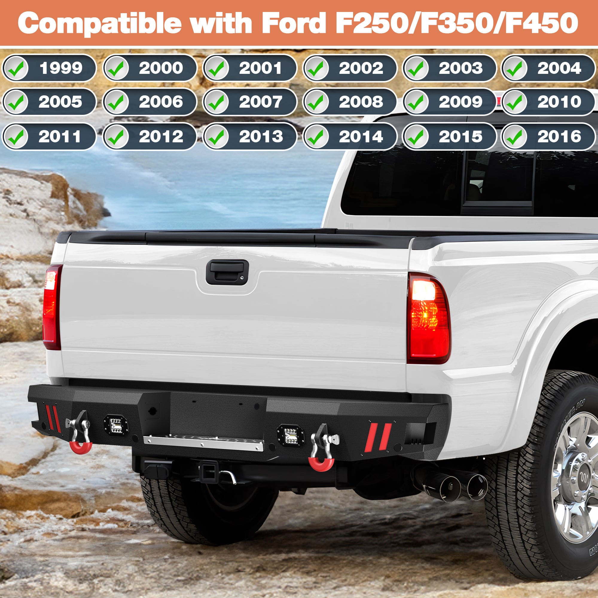 F250 Rear Bumper for 1999-2016 Ford F250/F350/F450