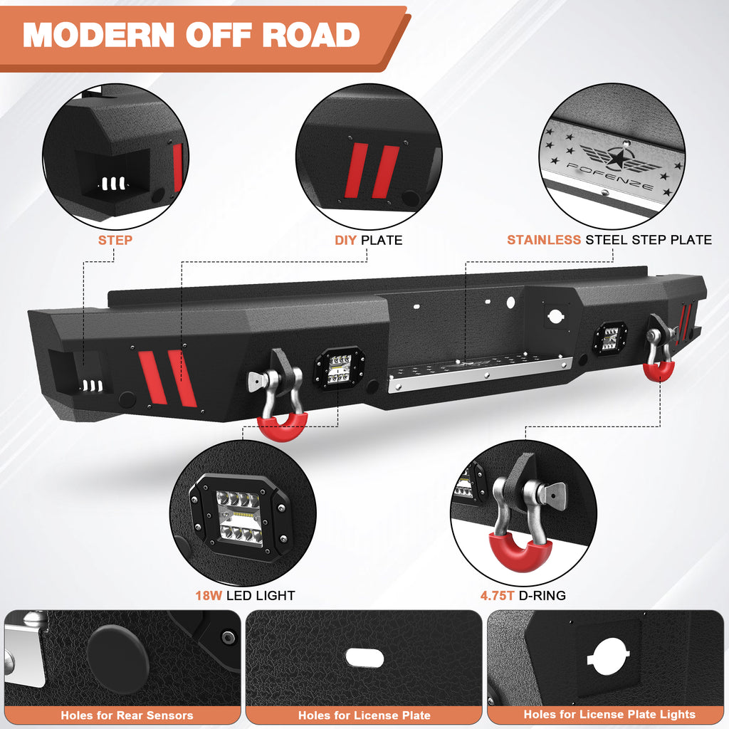 F250 Rear Bumper for 1999-2016 Ford F250/F350/F450