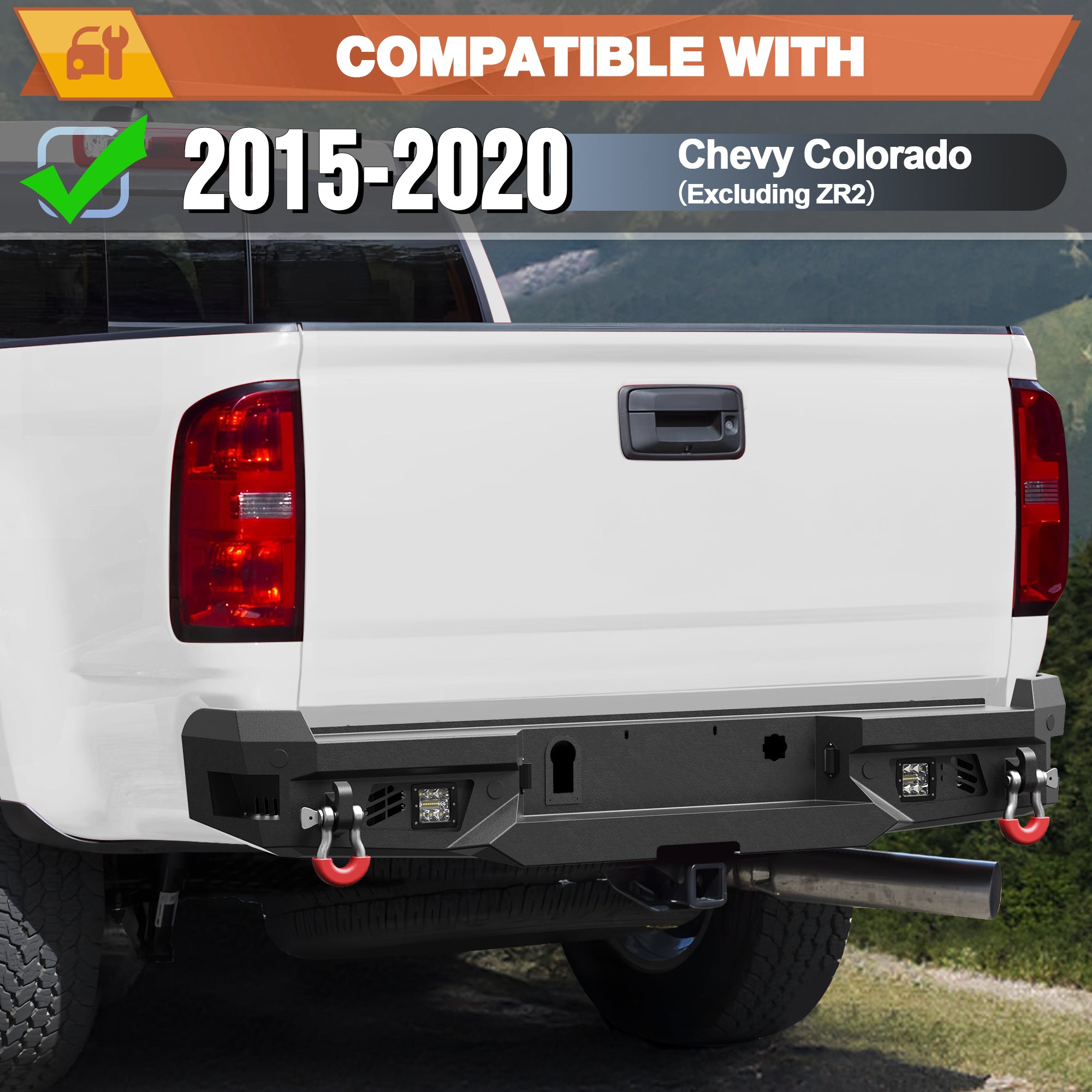 Colorado Front Bumper and Rear Bumper Set for 2015-2020 Chevy Colorado Pickup Trucks (Excluding ZR2)