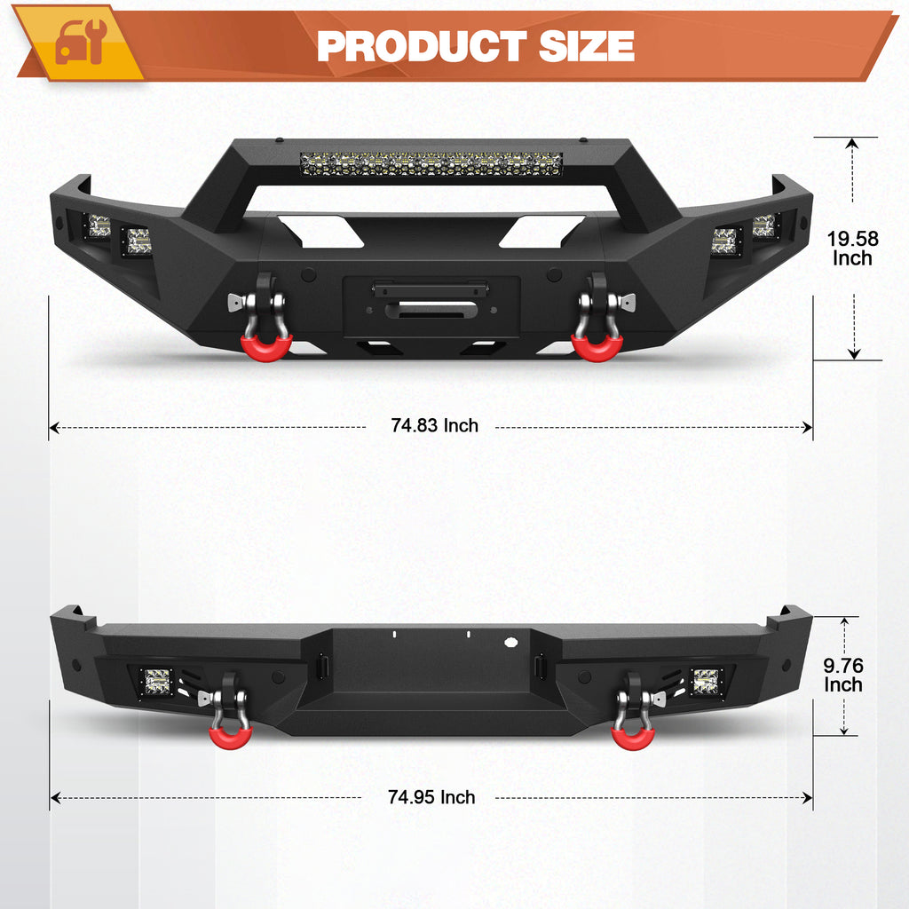 F150 Front Bumper and Rear Bumper for 2006-2007-2008 Ford F150 Pickup