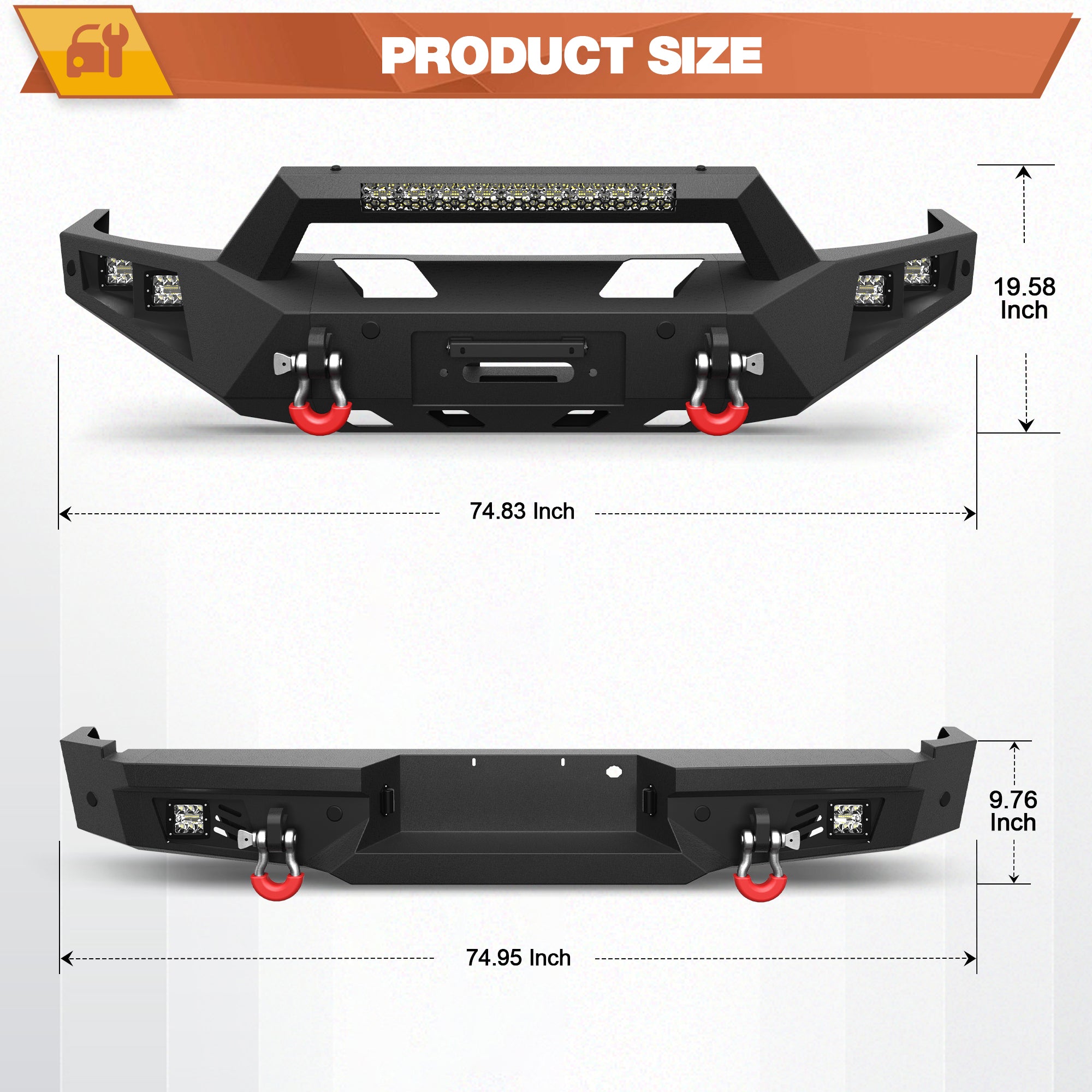 F150 Front Bumper and Rear Bumper for 2006-2007-2008 Ford F150 Pickup