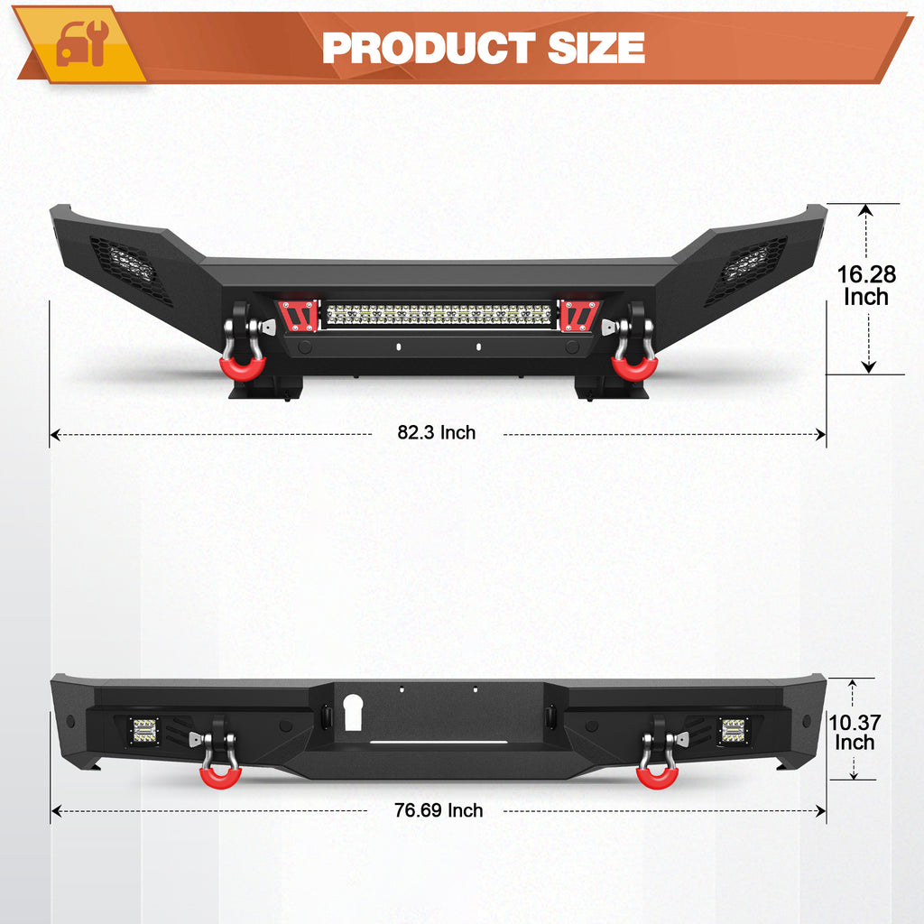 Tundra Front Bumper and Rear Bumper for 2007-2013 Toyota Tundra Pickup