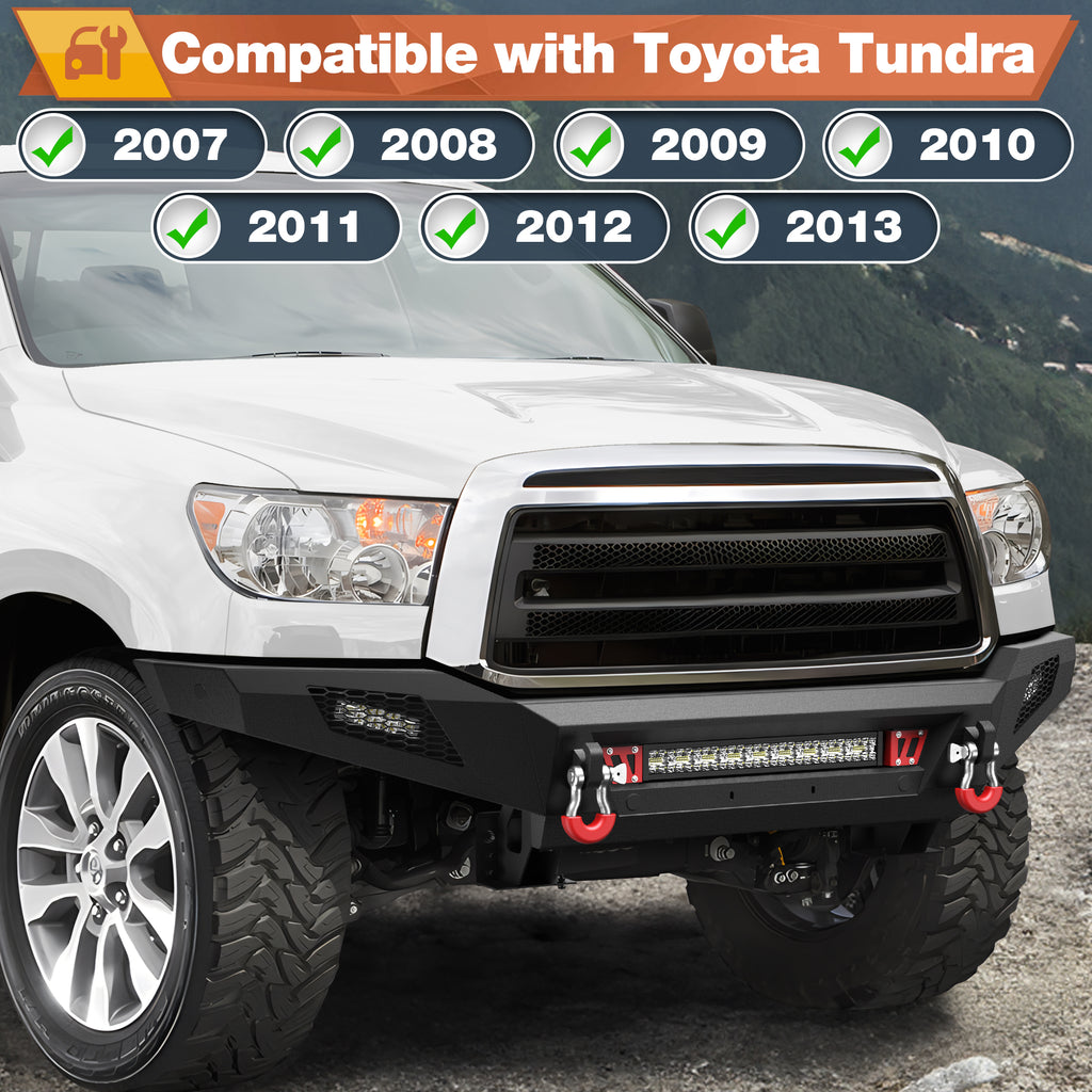 Tundra Bumper Set Front Bumper and Rear Bumper for 2007-2013 Toyota Tundra Pickup