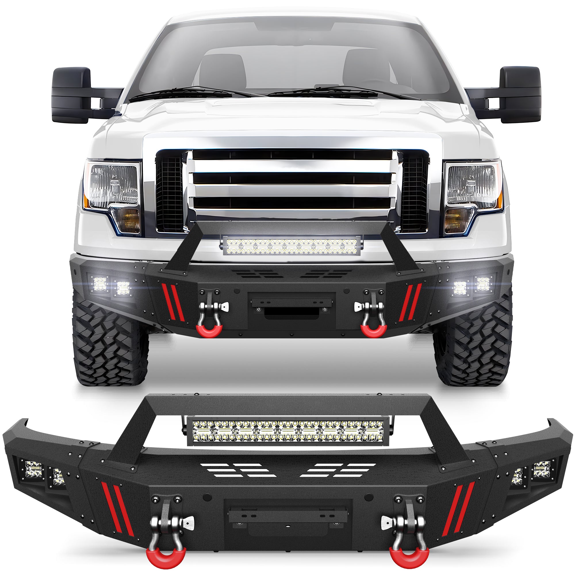 F150 Front Bumper Compatible with Ford F-150 2009-2014 Excluding Raptor