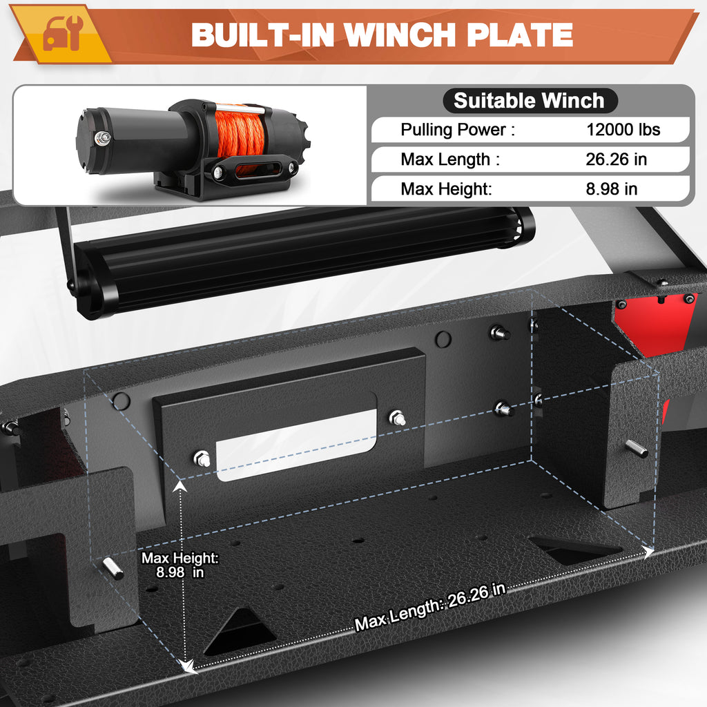 F150 Front Bumper Compatible with Ford F-150 2009-2014 Excluding Raptor