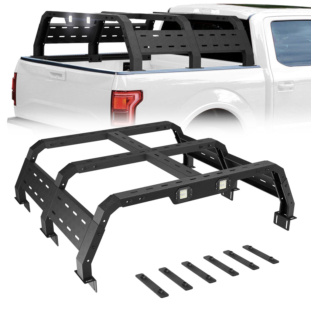 Overland Bed Rack Cargo Carrier for Mid Size Trucks with Bed Rails Fit Tundra 2014-2024,Toyota Tacoma 2005-2023 2nd 3rd Gen 5' Truck Bed, 2020-2024 Jeep Gladiator JT 5' Truck Bed