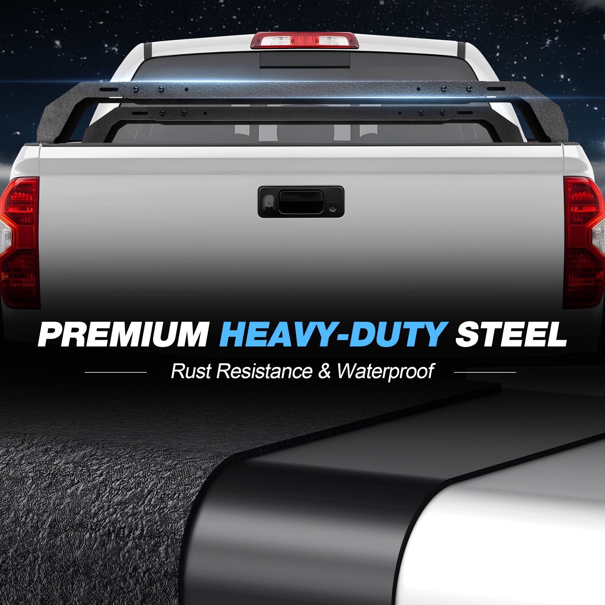 Truck Ladder Rack Without Bed Rails Compatible with 2007-2022 Chevy Silverado 1500 & 2009-2023 Ford F150 & 2002-2023 Dodge Ram 1500 & 2007-2013 Toyota Tundra