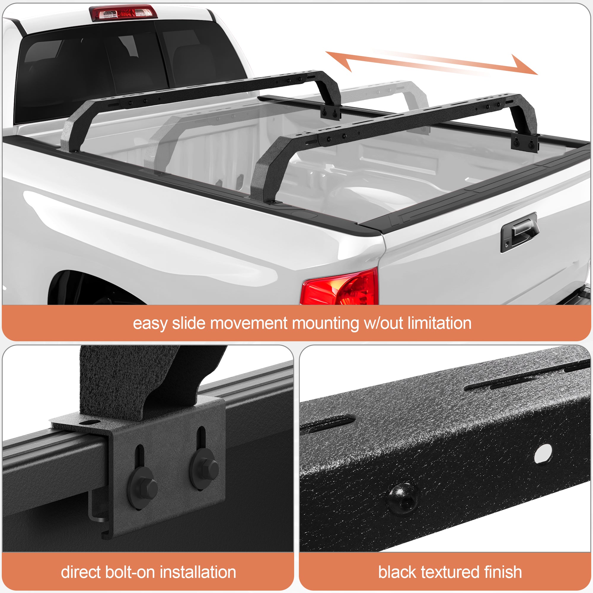 Truck Ladder Rack Without Bed Rails Compatible with 2007-2022 Chevy Silverado 1500 & 2009-2023 Ford F150 & 2002-2023 Dodge Ram 1500 & 2007-2013 Toyota Tundra