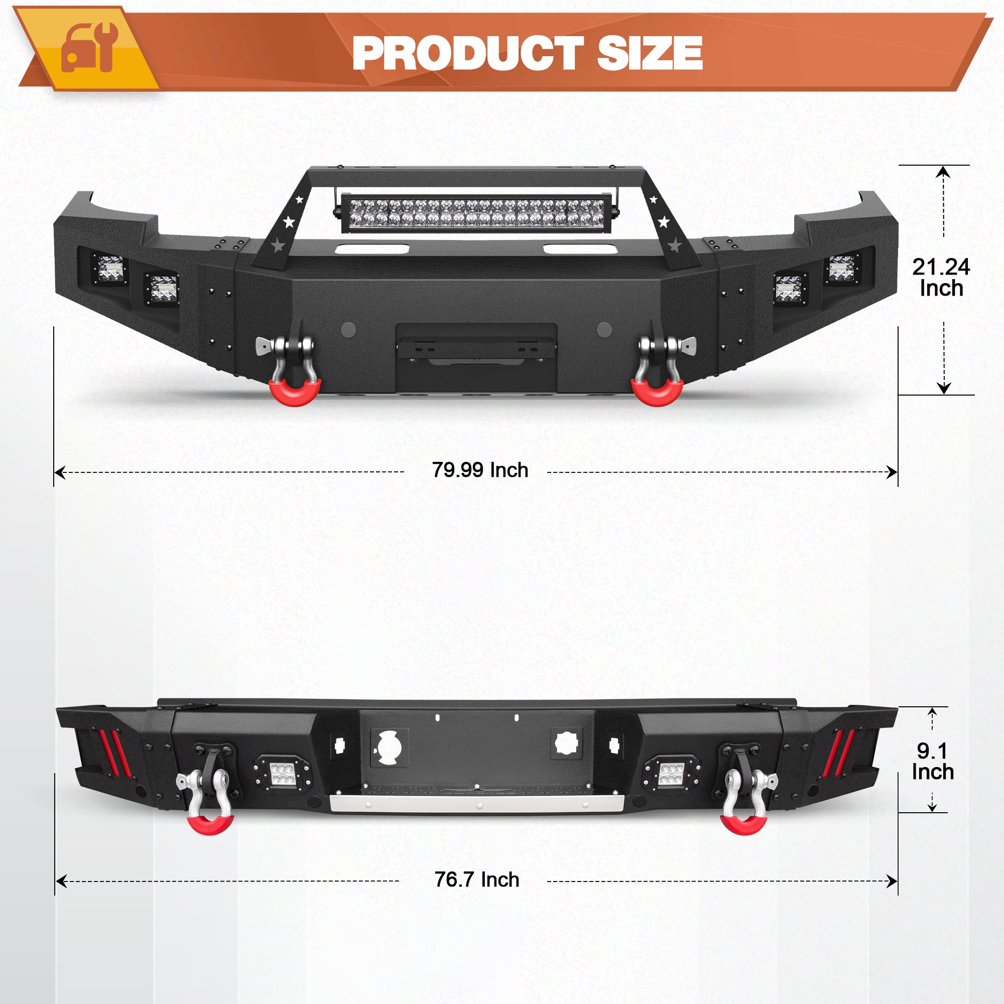 Silverado 1500 Front Bumper and Rear Bumper for 2007-2013 Chevy Silverado 1500 Pickup