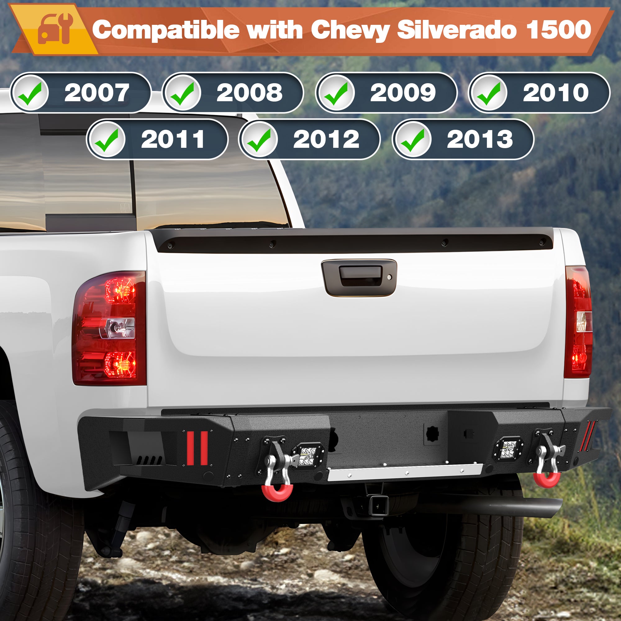 Silverado 1500 Front Bumper and Rear Bumper for 2007-2013 Chevy Silverado 1500 Pickup