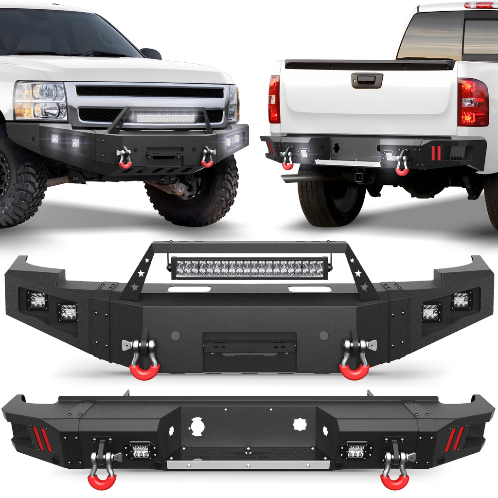 Silverado 1500 Front Bumper and Rear Bumper for 2007-2013 Chevy Silverado 1500 Pickup
