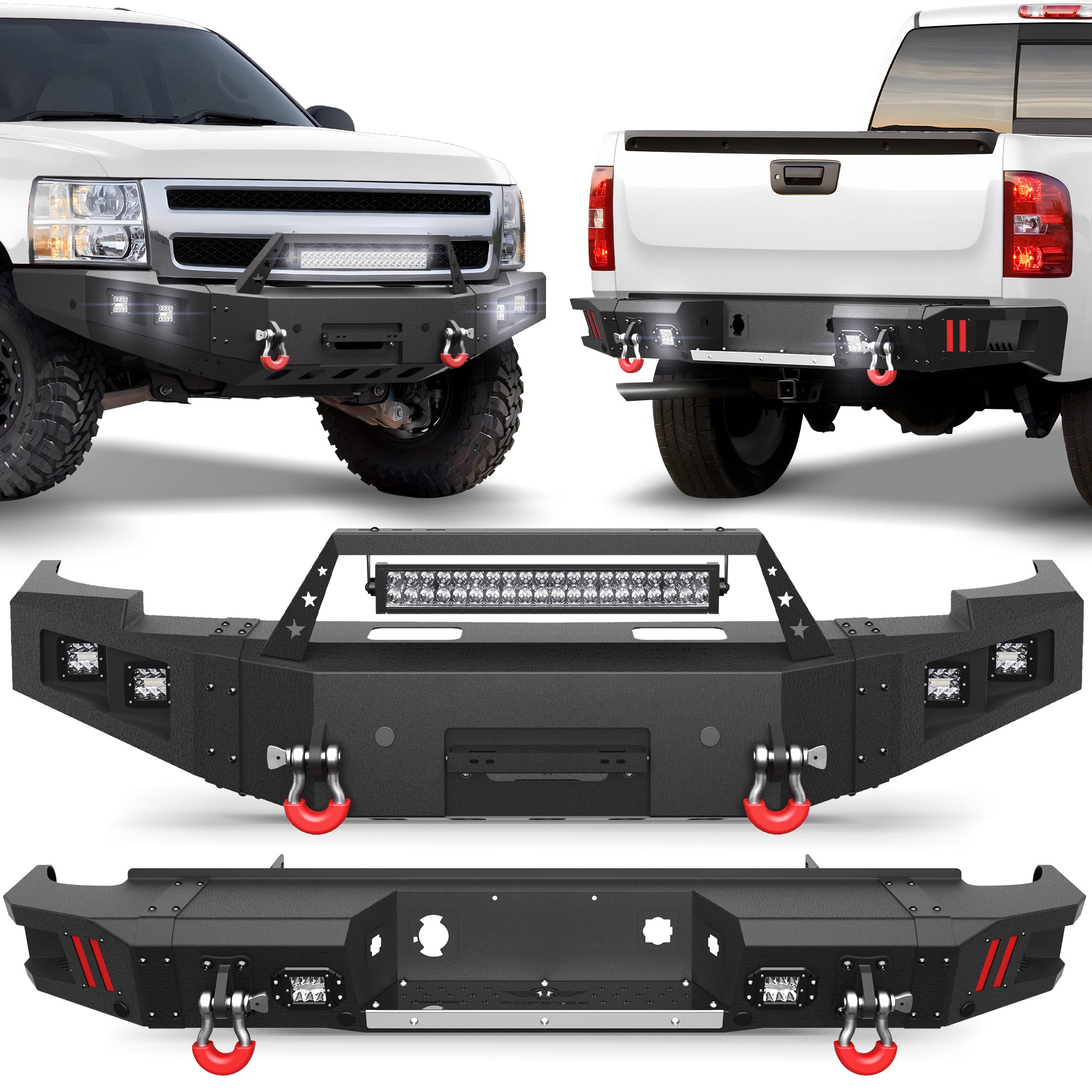 Silverado 1500 Front Bumper and Rear Bumper for 2007-2013 Chevy Silverado 1500 Pickup
